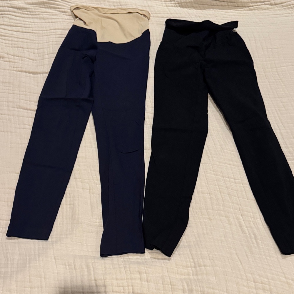 Motherhood Maternity Blue and Black Cropped Pants